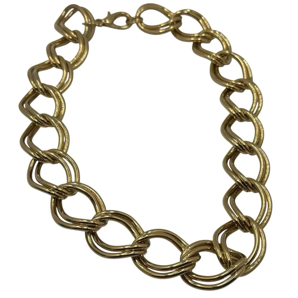 Unbranded Chunky Double Link Collar Necklace‎ Toggle Clasp Maximalist Mob Wife